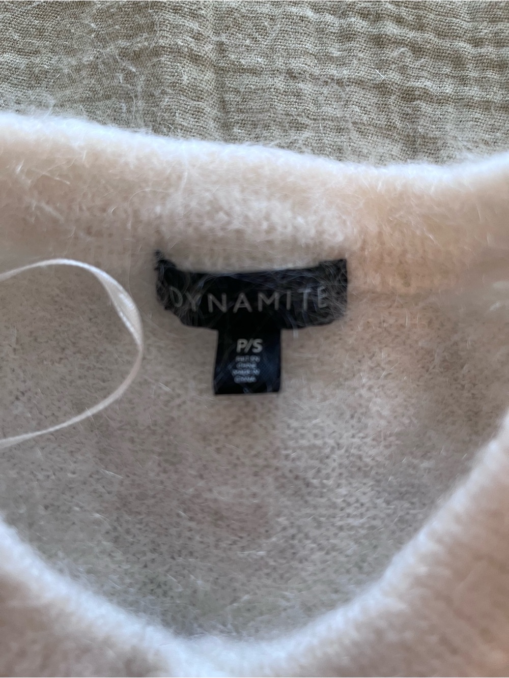 Dynamite Premium Mohair Short Sleeve Cardigan Marshmallow White XS/S - Picture 5 of 7